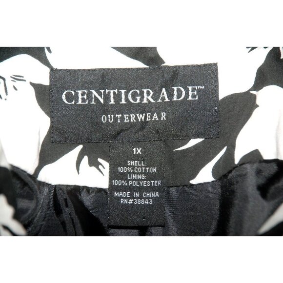 Centigrade Outerwear Women's 1X Half Sleeve Black White Floral Jacket Coat large - Picture 9 of 9
